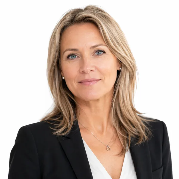 Porträtt av Anna Lindström, Fastighetsmäklare och VD på Stenstadsmäklarna i Sundsvall